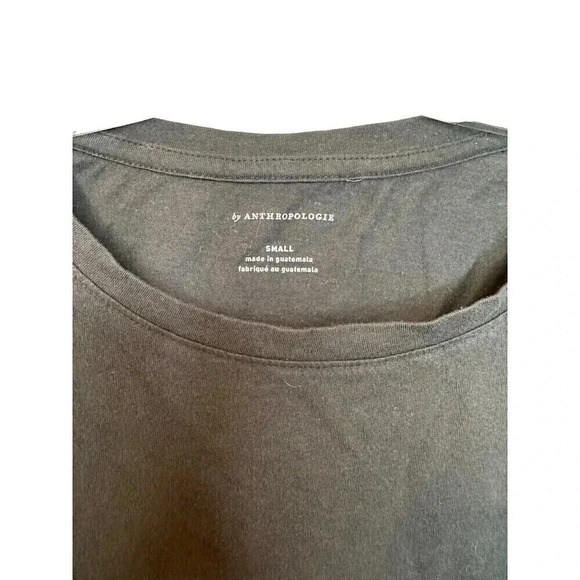 Anthropologie Rosamund Tie-front Tee Black Size Small - Picture 3 of 6